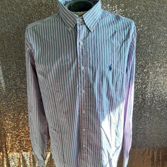 Ralph Lauren Men's Classic Fit Pink Striped Buttons Up Shirt XXL-17-36/37 - Picture 1 of 9